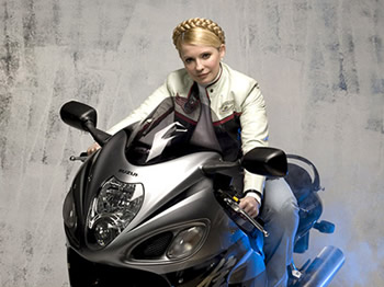 плакат с техно-Тимошенко на мотоцикле